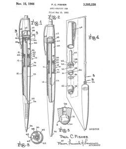 construction of a ballpoint pen space-pen-patent