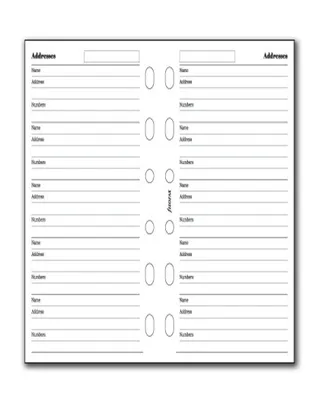 Filofax Pocket Refill - Name/address/telephone number