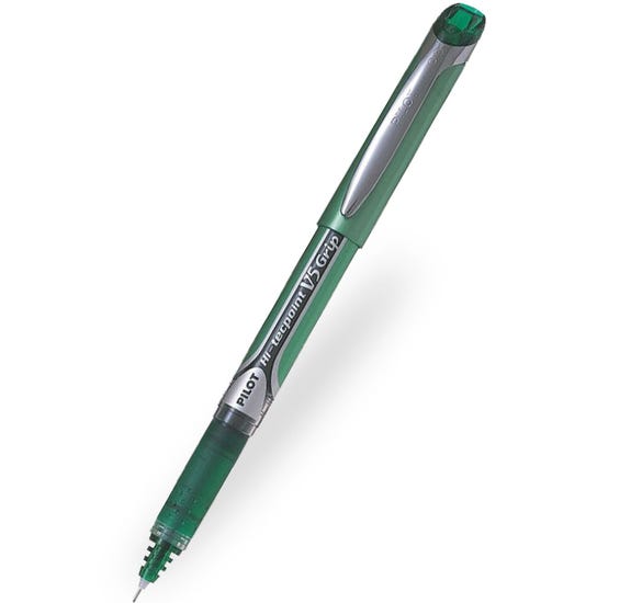 Pilot V5 Grip Hi-Tecpoint Rollerball Pen - Green 