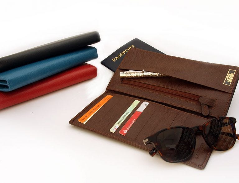 Luxury Luggage: Laurige Leather Wallet & Travel Document Holder