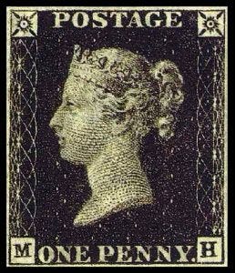 The History of Greetings Cards: The Penny Black Postage Stamp